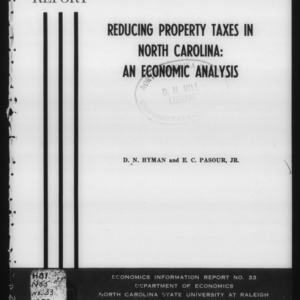 Reducing property taxes in North Carolina: An economic analysis (Economics Information Report 33)