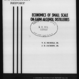 Economics of small scale on farm alcohol distilleries (EIR-64)