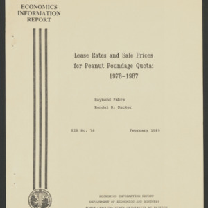 Lease Rates and Sale Prices for Peanut Poundage Quota: 1978-1987 (EIR-78), 1989 Feb.