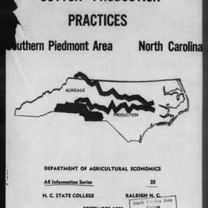 Cotton Production Practices: Southern Piedmont Area, North Carolina (AE Information Series No. 25)