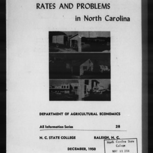 Milk Hauling Rates and Problems in North Carolina (AE Information Series No. 28)
