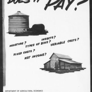 Does It Pay? Grain Storage In North Carolina (AE Information Series No. 33)