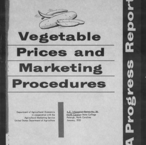 Vegetable Prices and Marketing Procedures (AE Information Series No. 38)