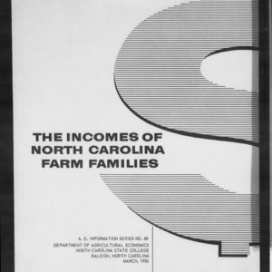 Incomes of North Carolina Farm Families (AE Information Series No. 48)