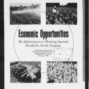 Economic Opportunities for Adjustments In Farming Systems, Sandhills, North Carolina (AE Information Series No. 50)
