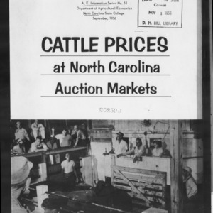 Cattle Prices and North Carolina Auction Markets (AE Information Series No. 51)