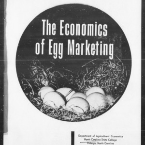 The Economics of Egg Marketing In North Carolina (AE Information Series No. 54)