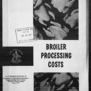 Broiler Processing Costs: A Study of Economies of Scale in the Processing of Broilers (AE Information Series No. 59)