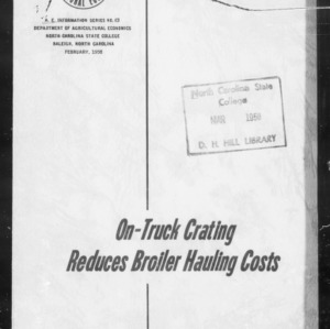 On-Truck Crating Reduces Broiler Hauling Costs (AE Information Series No. 63)