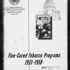 Flue-Cured Tobacco Programs 1933-1958 (AE Information Series No. 66)
