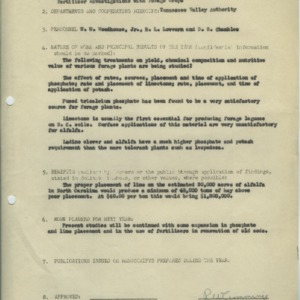 Department of Agronomy records for projects with the Tennessee Valley Authority, 1934-1960