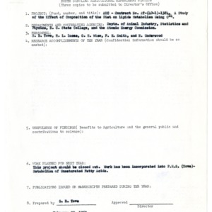 Animal Nutrition Projects. Annual progress reports. Atomic Energy Commission (A.E.C.) - Carbon. H.L. Lucas :: Research Files