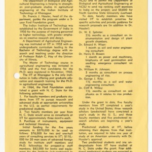 India Project pamphlet, circa 1967