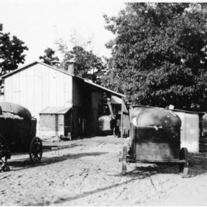 Wagons and barn