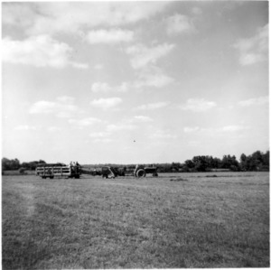 Hay drying, wagon.  MC Braswell Farm, Battleboro 1957