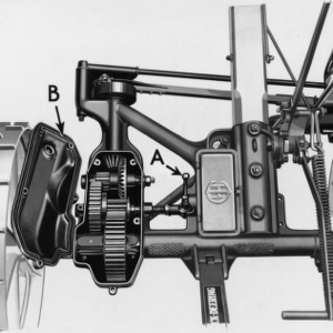 Diagram of McCormick-Deering enclosed-gear mower