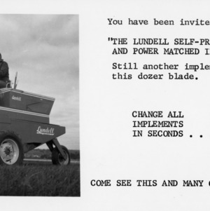 Invitation to see Lundell Self-Propelling-Tractor and Power Matched Implements