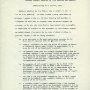 Crop Science Department graduate studies, 1965-1967