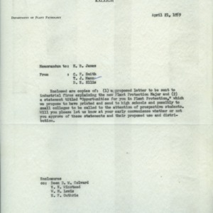Plant Protection major correspondence, 1956-1959