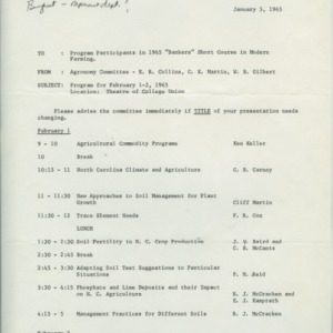 Short Courses in Modern Farming and Pesticide School information, 1961-1966