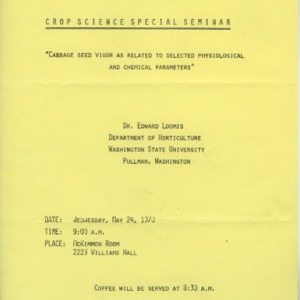 Crop Science Special Seminar announcements, 1976-1978