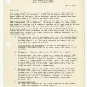 Outlines for American Society of Agronomy turfgrass monograph, 1967