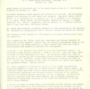 North Carolina Cotton Promotion Association, Inc. records, 1980-1983