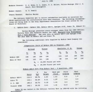 North Carolina Crop Improvement Association records, 1964-1966