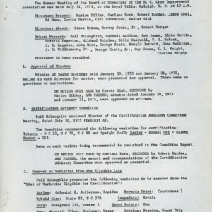 North Carolina Crop Improvement Association, Inc. records, 1975