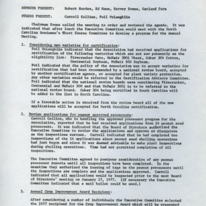 North Carolina Crop Improvement Association, Inc. records, 1974-1977