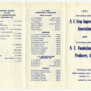North Carolina Crop Improvement Association conference programs, 1962-1976