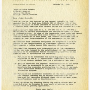 Tobacco Seed Committee records, 1959-1961