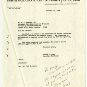 Jerome B. Weber research grant records, 1966-1969