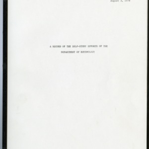 A Record of the Self-Study Efforts of the Department of Entomology, 1965-1978