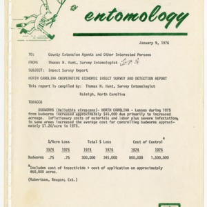 Agricultural Extension Service Insect Survey Reports, 1976