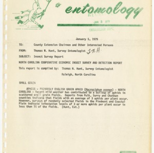 Agricultural Extension Service Insect Survey Reports, 1979