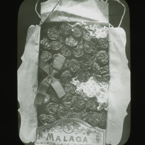 Specially packed Malaga raisins, circa 1900