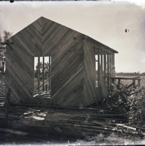 Construction of Pender Test Farm potato house, 1915