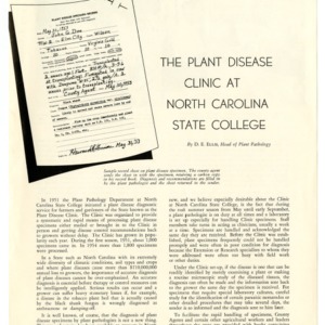 Plant Disease Clinic information and correspondence