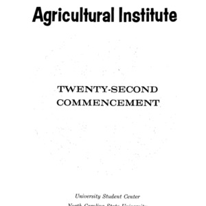 North Carolina Agricultural Institute Twenty-Second Commencement, May 13, 1983