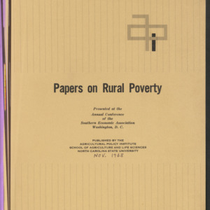 Papers on Rural Poverty (Annual Conference of the Southern Economic Association) API Series 37, 1968