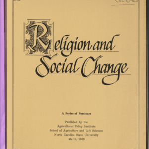Religion and Social Change: A Series of Seminars , 1969 (Agricultural Poverty Institue)