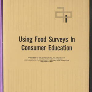 Using Food Surveys in Consumer Education (Series 40), 1969