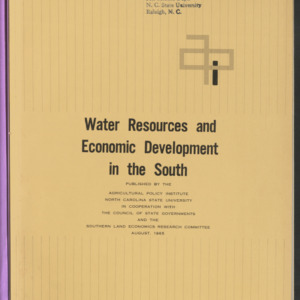 Water Resources and Economic Development in the South (Series 16), 1965