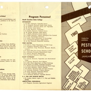 Pesticide School records, 1960