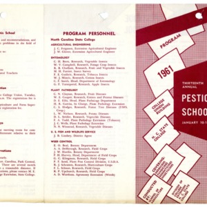 Pesticide School records, 1961