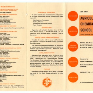 Agricultural Chemicals School annual event, 1970-1971