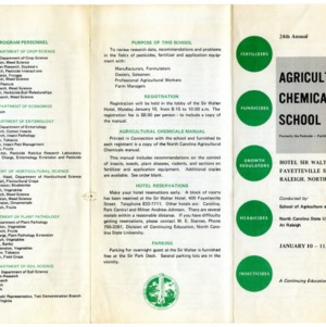 Agricultural Chemicals School annual event, 1971-1972