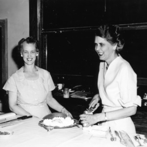 Farm and Home: Mrs. Milder S. Seaber and Miss Charlotte Mobley preparing meals from frozen foods