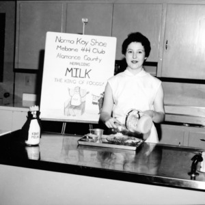 4-H Club Week: Norma K. Shoe, State Dairy Foods Winner 1954, Alamance County Winner Dairy Foods, Owen Davidson County, July 1954